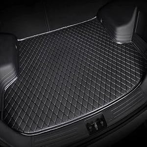 Car Leather Boot Liner Mat for Hyundai Ioniq 5 2021-2022, Anti-Scratch Trunk Tray Mats Anti-Slip Auto Interior Boot Cargo Carpet Pad,ABlack