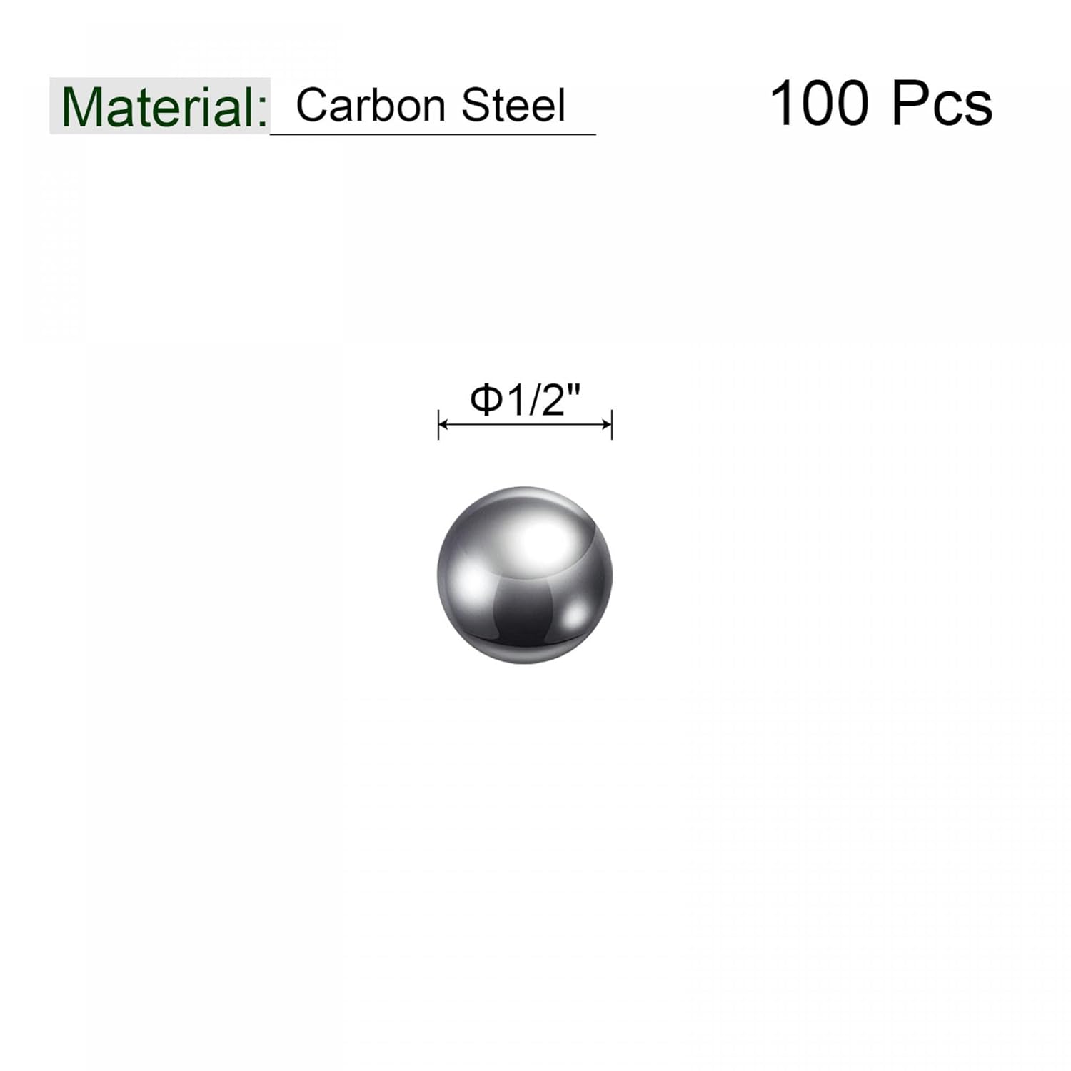 uxcell 100pcs 1/2" Carbon Steel Bearing Balls Precision Polished