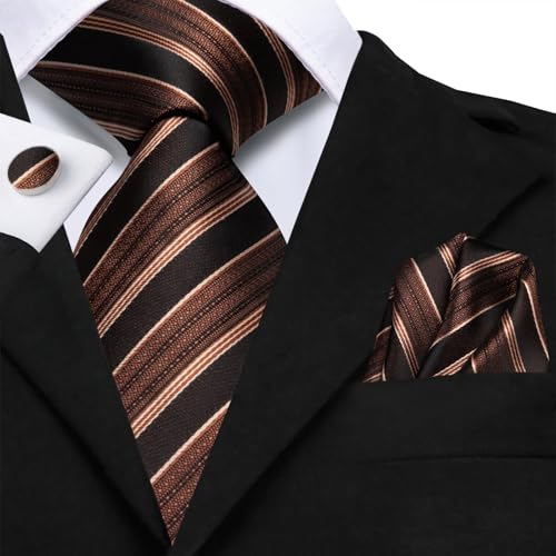 Image of Hi-Tie Men 63inches Tie Set Extra Long Necktie Paisley Tie Pocket Suqare Cufflinks Big and Tall Men Tie