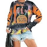 MNLYBABY It's Just A Bunch of Hocus Pocus Sweatshirt Women Halloween Funny Sanderson Sisters Graphic