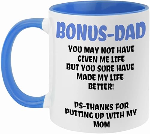 Vista 2 de Fatbaby Taza de café para papá, divertida taza de café regalos para padrastro de hija, hijo, hijastra, día del padre, cumpleaños, Navidad, regalos