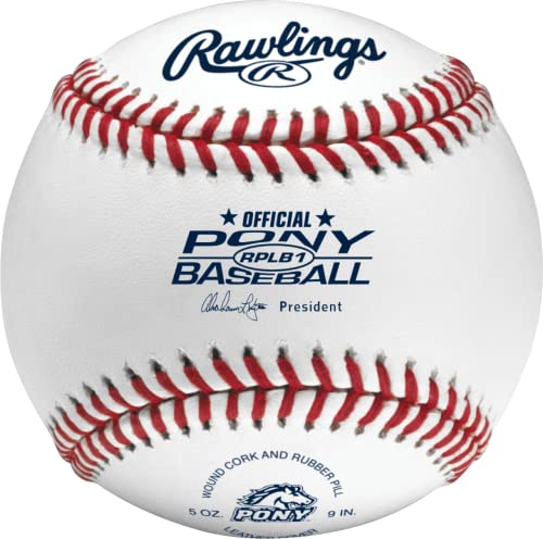 Rawlings | Pony League Baseballs | Competition Grade | RPLB1 | Youth/14U | 12 Count, White