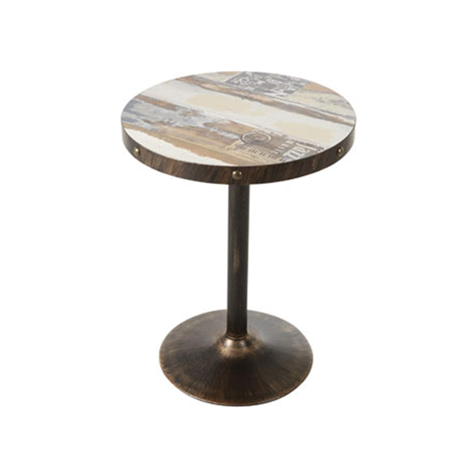 Retro Coffee Table, Wooden Metal Round Coffee Table Cafe Restaurant Leisure Bar Coffee Table Thicken Stable Dining Table, 60 * 60 * 75CM(Size:60 * 60 * 75CM,Color:G) (B 60 * 60 * 75CM)