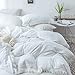 Smoofy Queen Duvet Cover White Duvet Cover Queen Size, 3 Pieces Bohemian Fringe Tassel Microfiber Bedding Cover with Zipper Closure for Men and Women (1 Duvet Cover, 2 Pillowcases)