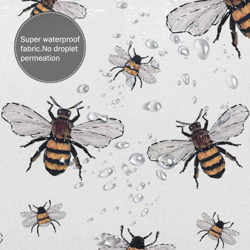 Rideau de douche étanche en polyester durable 183x183 cm motif abeilles - 7