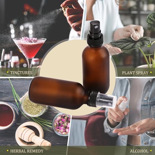 Image of NOOEEISS Amber Frosted Glass Small Spray Bottles 2 oz 48Packs,Fine Mist Sprayer Pretty Finish, Refillable Containers mini spray bottles for Cleaning Solutions and Skin Care