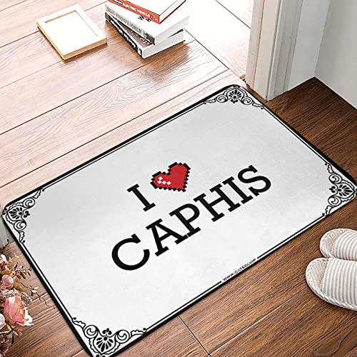 FJHG Felpudo grande para puerta delantera, diseño con texto en inglés 'I Love Caphis (50 x 80 cm)