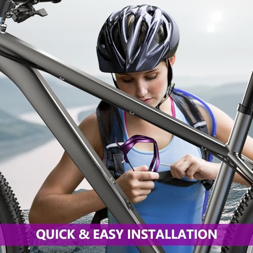 Bike Water Bottle Holder Bicycle Cage for Mountain Road MTB Gravel Adult Bikes Cycling Universal Carrier Rack 1 Pack Aluminum Alloy Ultralight Kettle Drink Accessories Purple - Thumbnail 6