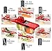 Mandoline Slicer, Vegetable Slicer Cutter, 6 Interchangeable Blades, Easy to Clean, Stainless Steel, Adjustable, Multi-blade,Comes with Peeler, Storage Container and Hand Protection,Red