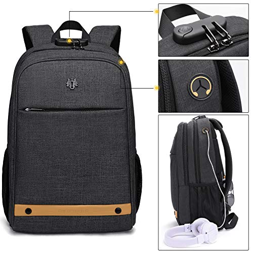 Computer-BackpackTravel-Laptop-Backpack-with-Lock-Anti-Theft-Durable-Water-Resistant-College-Students-Lightweight-Slim-Computer-Bag-for-WomenMen-Fits-156-Inch-Laptop-and-Notebook-Black
