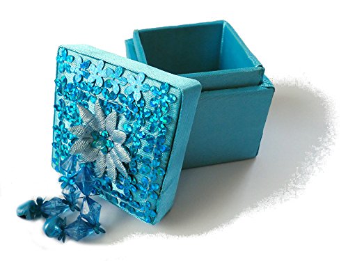 Aquarium Rio Ringkästchen mit Pailettenverzierung farbig Sortiert Schmuckkasten Cover