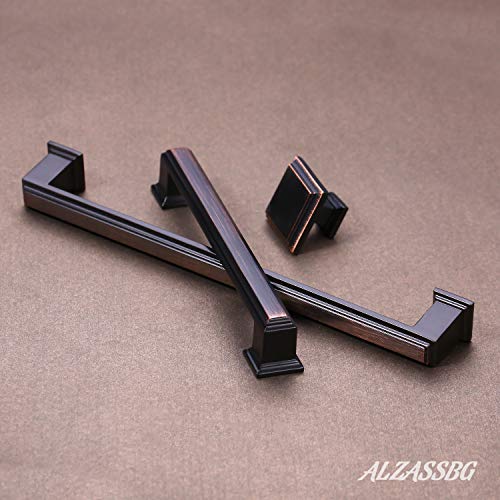 Alzassbg AL6071ORB Oil Rubbed Bronze, 1.3 Inch(32mm) Cabinet Hardware Square Knobs for Cupboard and Drawer 10 Pack