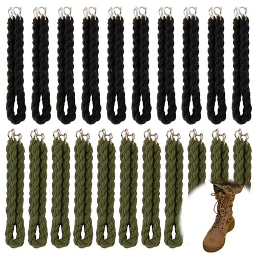 hoeslaw Outdoor Boot Straps Pack Elastic Boots Band Blouser with Reinforced Metal Hook for Field Service Personnel Pant Boot Outdoor (20) Black