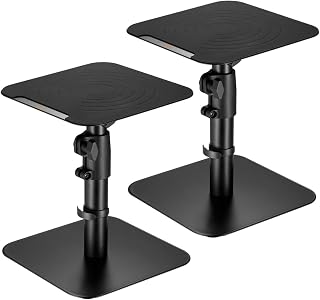 mywall Tischhalterung HS31L Universelle Lautsprecher Tischhalterung, Neigbar +/-15° mit Einer Belastung bis zu 15 kg, schwarz, 2 Ständer für Lautsprecherboxen