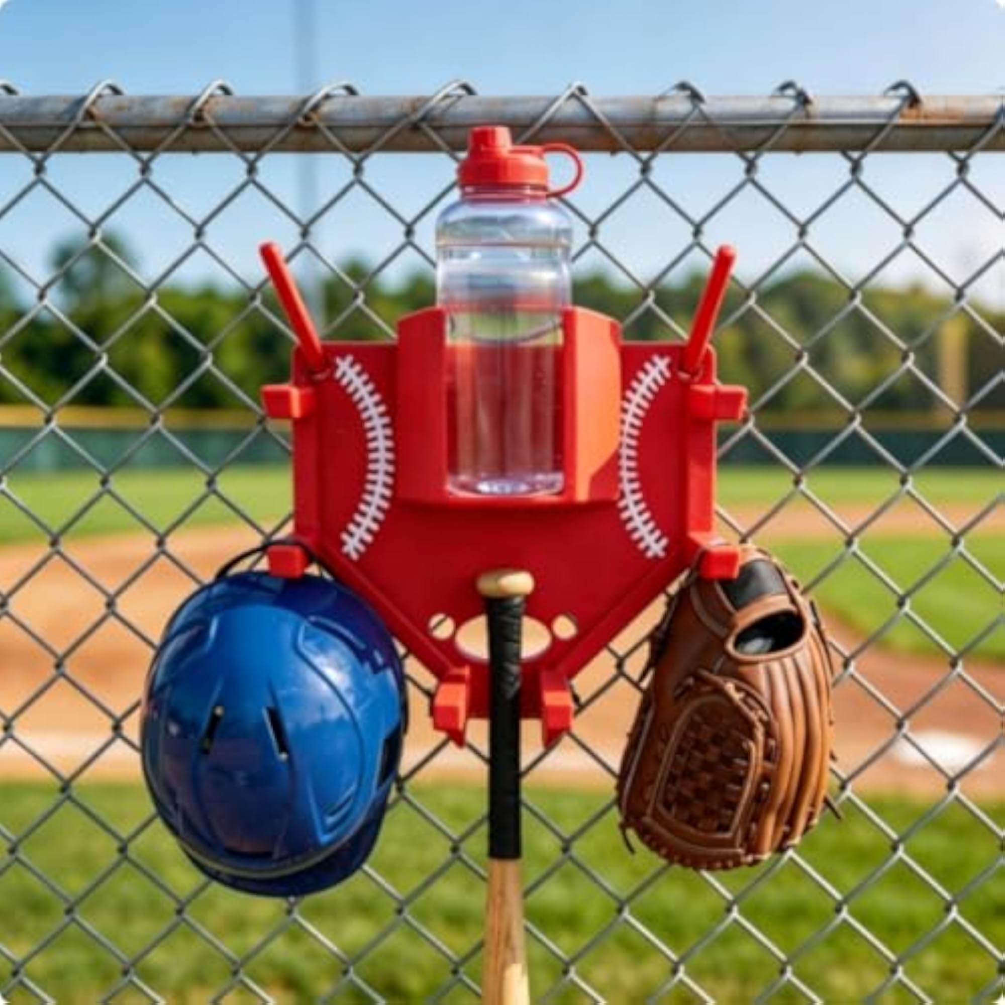 Baseball Dugout Organizer, Home Plate Shape Gear Holder