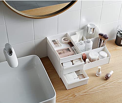 Image of mechdel Makeup Desk Organizer With Drawers, Bathroom Countertop Organizer for Cosmetics, Vanity Holder for Lipstick, Brushes, Lotions, Eyeshadow, Nail Polish and Jewelry (Makeup Desk Organizer -BIG)