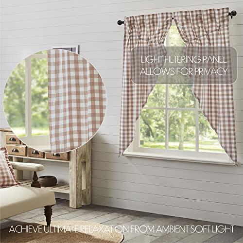 VHC-Brands-Annie-Buffalo-Portabella-Check-Farmhouse-Prairie-Short-Panel-Curtain-Set-63x36x18 VHC Brands Annie Buffalo Portabella Check Farmhouse Prairie Short Panel Curtain Set 63x36x18