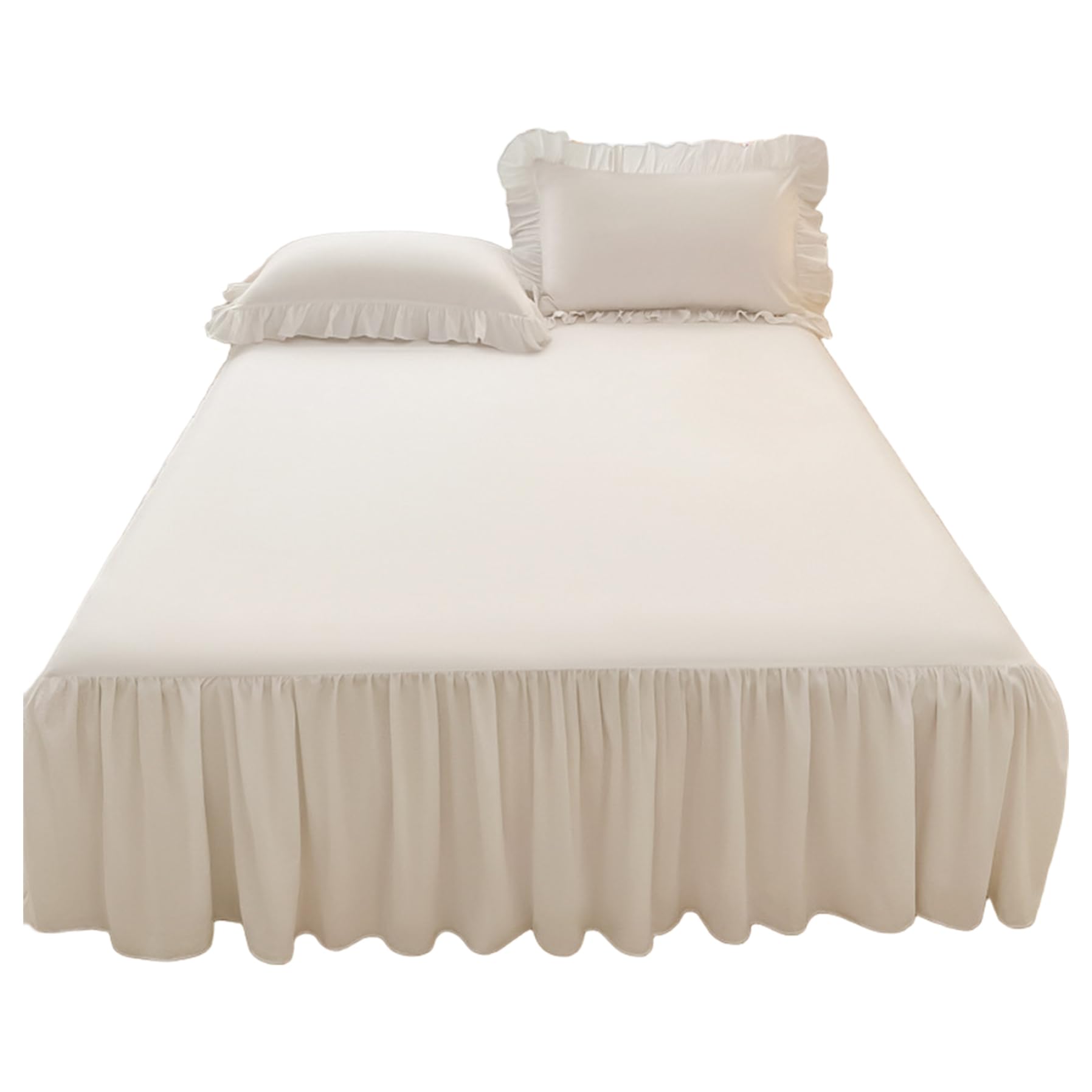 Jupe de lit cantonnière élastique | Tissu épais lavable 55x78