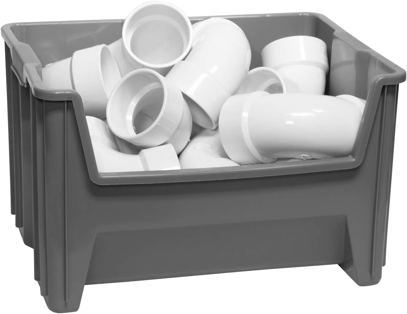 Akro-mils 13017GREY - 13.017 stak-n-negozio di fronte stoccaggio pila tramoggia caso grigia plastica 3