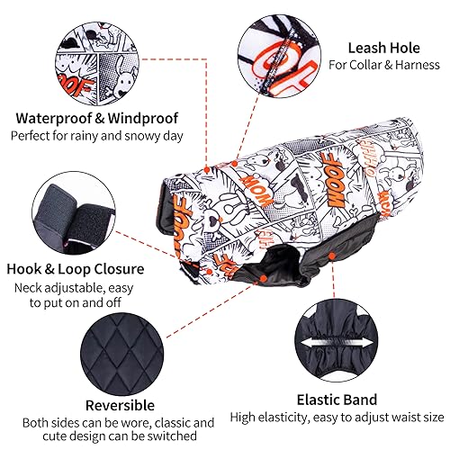 Manteau d'hiver pour chien imperméable réversible veste chaude petite grande taille