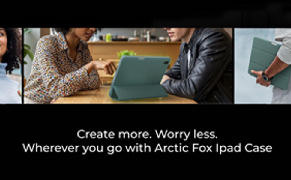 Image of Arctic Fox Smart Folio Case for iPad Pro 11 inch Cover Case (M4 2024) with Pencil Holder, iPad Pro 11 inch 2024,Smart Flip Case Cover for Apple iPad Air with Pencil Holder [Auto Sleep /Wake] - Black