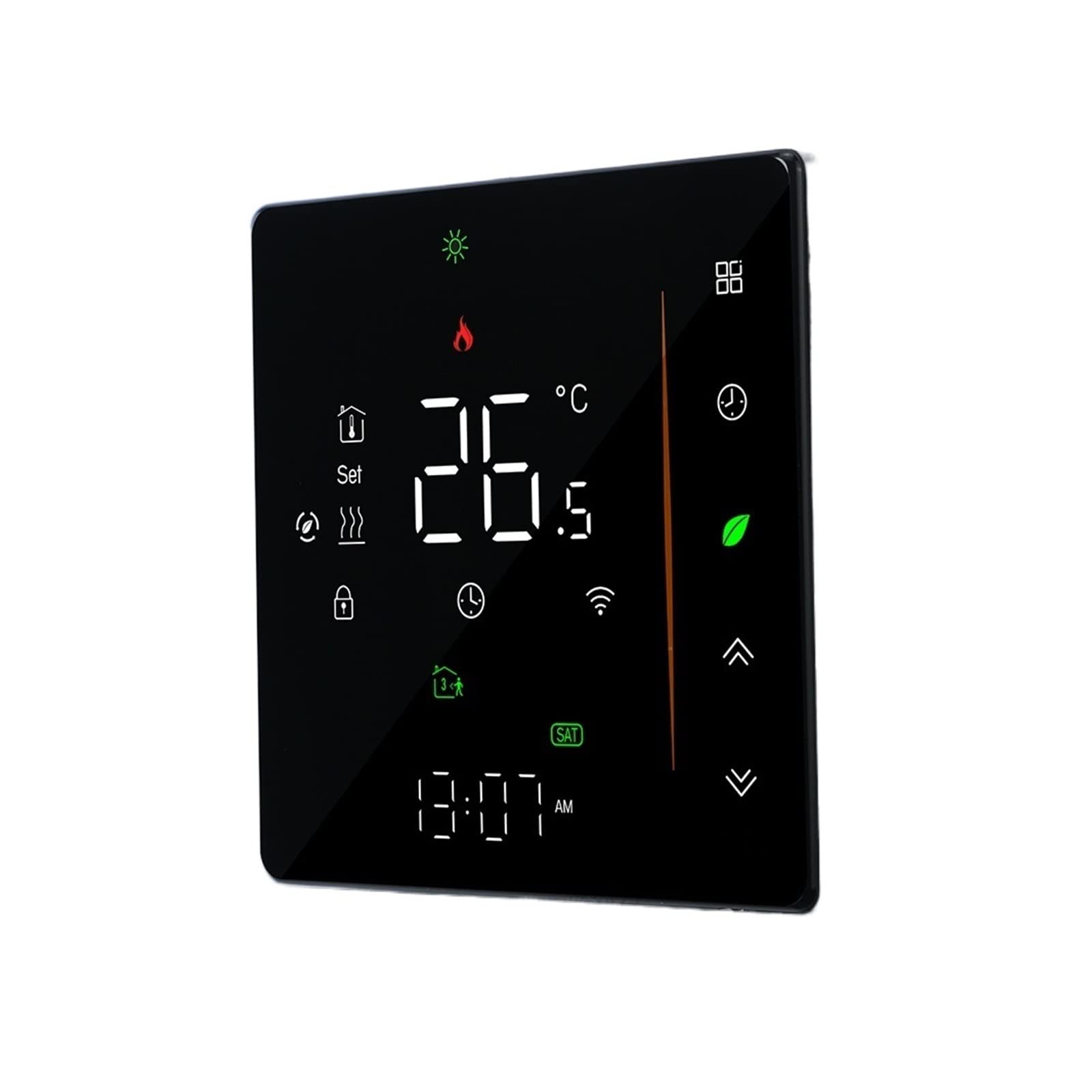 Termometro da interno igrometro digitale Controllo di temperatura del termostato intelligente WiFi for il riscaldamento del pavimento elettronico/acqua/gas caldaia Con display LCD(Noir,GC water gas bo