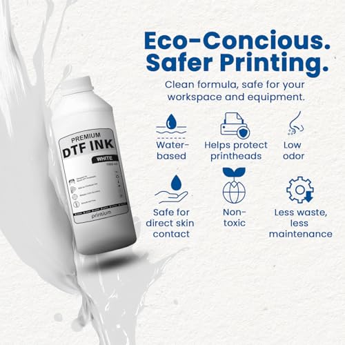 Image of DTF Ink White 33.8 fl oz (1000ml) | High Opacity Clog-Free Formula | Compatible with ET8550 L1800 XP600 I3200 4720 XP15000 & All Printheads | Reliable Color Accuracy & Smooth Flow