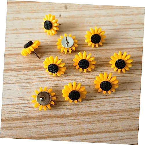Punaises décoratives tournesol et épingles à bulletin pour tableau en liège - 80 pcs - 6