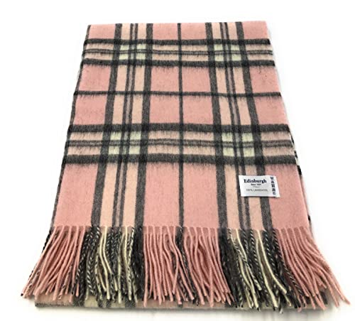 Étole écossaise pour femme en pure laine d'agneau couleur Pale Pink