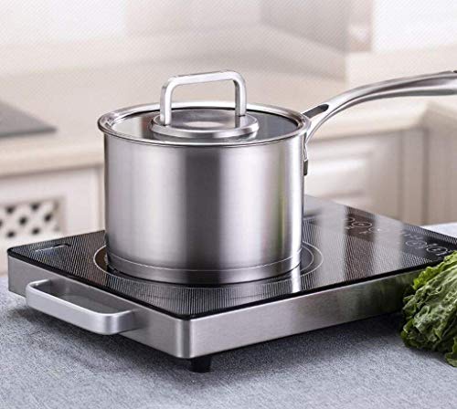 Milchtopf Edelstahl Milchtopf Boden Dicker Suppentopf Babynahrung Supplement Pot Babynahrung Supplement Topf Induktionsherd Universal mit Deckel Sichere Bratpfanne Bratpfanne