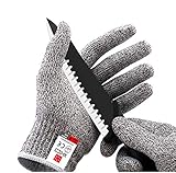 Cut Resistant Gloves in High Performance EN388 Certified Level 5 Protection Food Grade Kitchen Glove for Hand Safety & Hand Guard One Pair 4 Size Available! (Large)