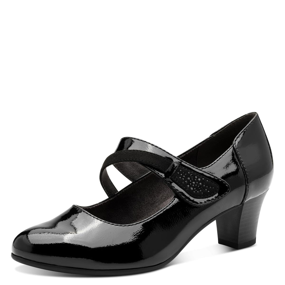 Jana Women’s Mary Jane Pumps Vegan, Black Patent, 6,5 UK