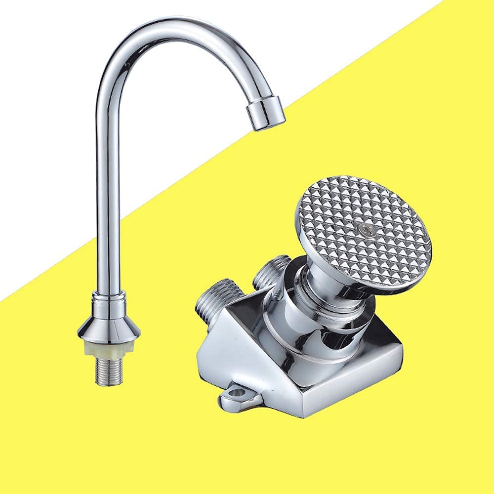 Grifos, Grifo de pie de fábrica de Alimentos, Grifo de pie de fábrica de Hospital, Interruptor de Grifo de Agua de Pedal de Cuerpo de Cuerpo de Cobre frío único (VAE de pie y Grifo)
