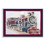 The Kids Room by Stupell Blue and Red Vintage Train Rectangle Wall Plaque