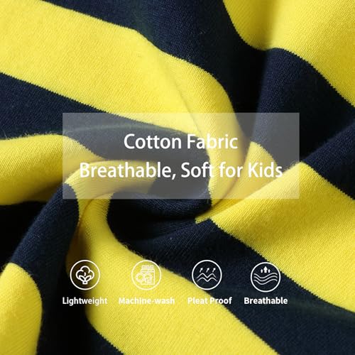 Image of LittleSpring Unisex Kids Long Sleeve Striped Tee Shirt Tagless Crew Neck Cotton T-Shirt
