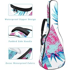 Étui de protection rembourré pour guitare classique acoustique Motif feuilles bleues, Multicolore 04, 42.9×16.9×4.7 in… - Les Beatles, Paul McCartney, John Lennon, RIngo Starr, George Harrison Étui de protection rembourré pour guitare classique acoustique Motif feuilles bleues, Multicolore 04, 42.9x16.9x4.7 in… – Image 4
