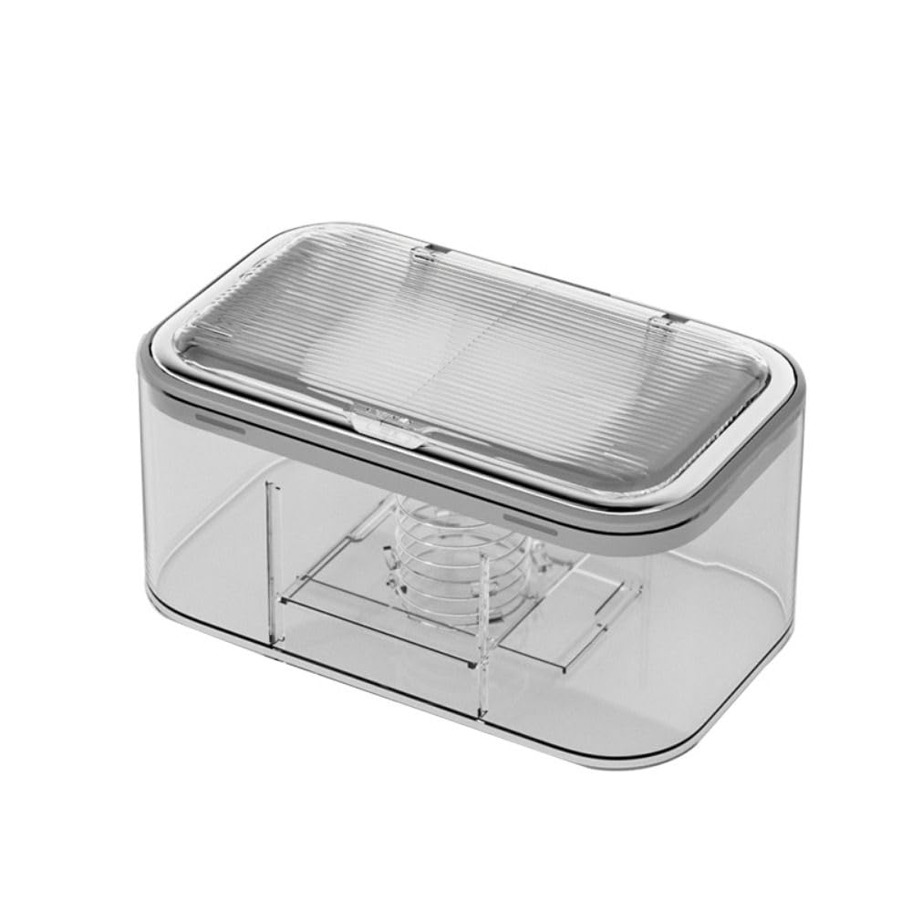 Wet Wipes Dispenser Large Capacity Wipe Holder Container Seal-Designed Wipe Dispenser Box for Home Kitchen Bathroom(silver&grey)