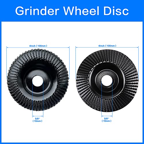 Dkitdbit VVT-012 2 Pcs Wood Carving Disc Set 4 Inch (100Mm) For Angle Grinder thumb #1