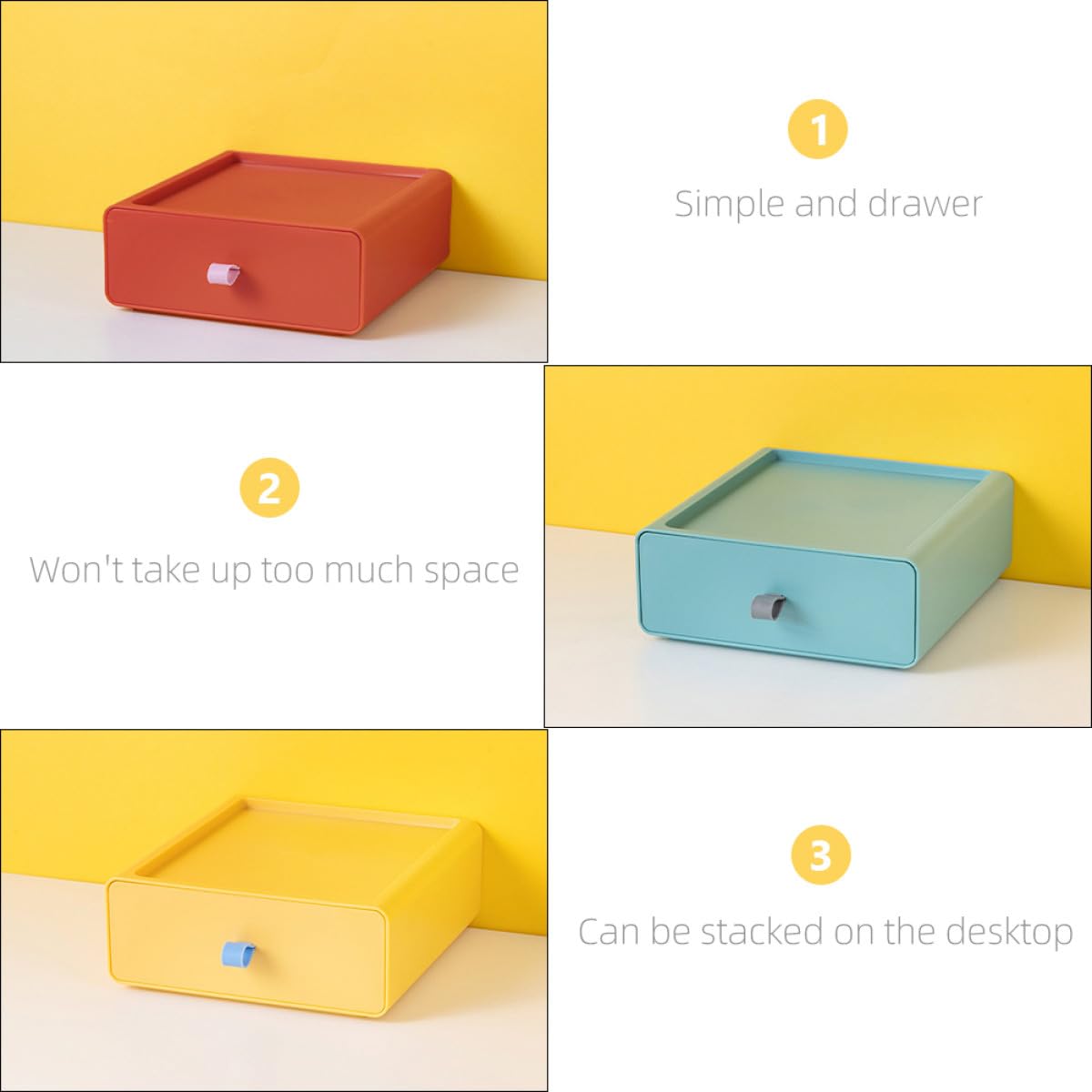 Set di 4 cassetti per scrivania da ufficio, soluzione di archiviazione per piccoli oggetti, divisore per cassetti da scrivania, casa e ufficio, accessori salvaspazio