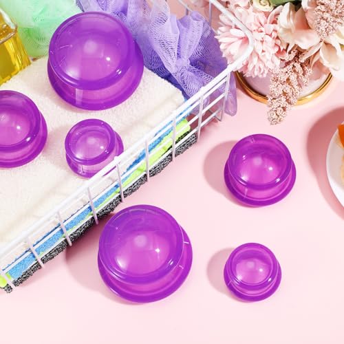 Image of TrelaCo 6 Pcs Silicone Cupping Kit for Massage Therapy,Clear Purple | Cupping Cups 3 Sizes, Suction Therapy for Body Massage Myofascial, Relieves Cellulite Muscle Pain Tension, Studio Household