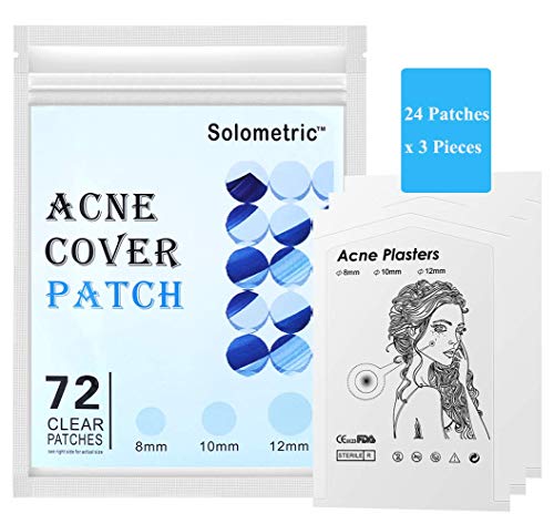 Preisvergleich Produktbild Akne-Pflaster absorbierendes Abdeckpflaster Hydrokolloid-Akne-Pickelpflaster Spot SkinTreatment (72 RUNDE PATCHES) für Gesicht und Pflege