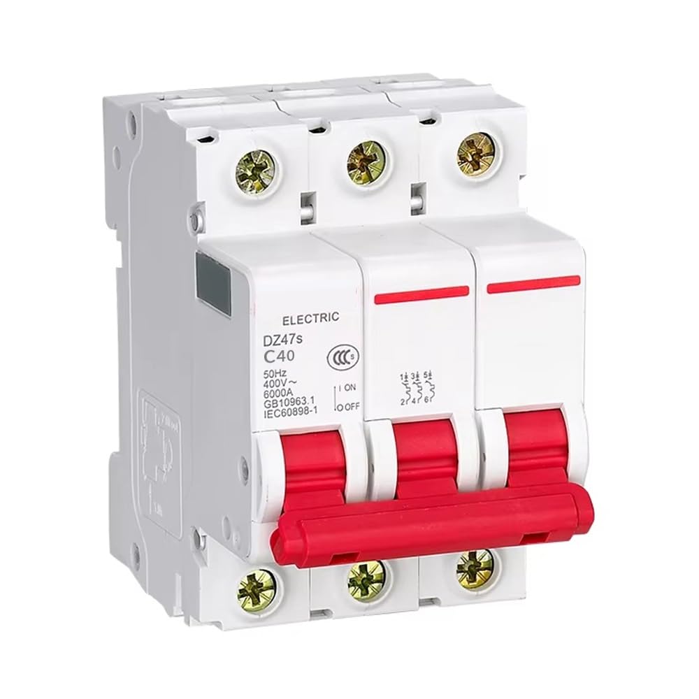 MOUMOUTEN Miniature Circuit Breaker, DZ47-63 3 Pole AC400v 40A Circuit Breaker Overload Protection Switch for Protection of Circuit Equipment