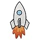 Aufnäher, bestickt, Design: Rakete Space Shuttle, zum Aufbügeln oder Aufnähen