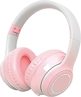 Auricular Plegable Decon el bajo Pesado, Cancelación de Ruido, Auriculares Inalámbricos para el Ordenador Portátil del Teléfono, Color de la Pendiente, Luz (#1)