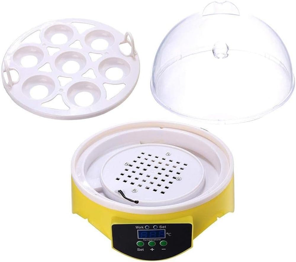 Inkubator do jaj Mini 7 Inkubator do drobiu z cyfrowym ekranem LED Wylęgarnia drobiu z inteligentną cyfrową regulacją temperatury dla kurczaka, kaczki, przepiórki