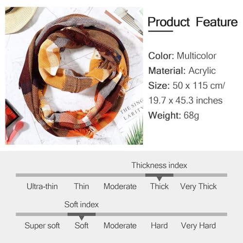 Frienda Winter Plaid Scarf Fall Warm Tartan Scarf Checkered Pattern Circle Loop Wrap4