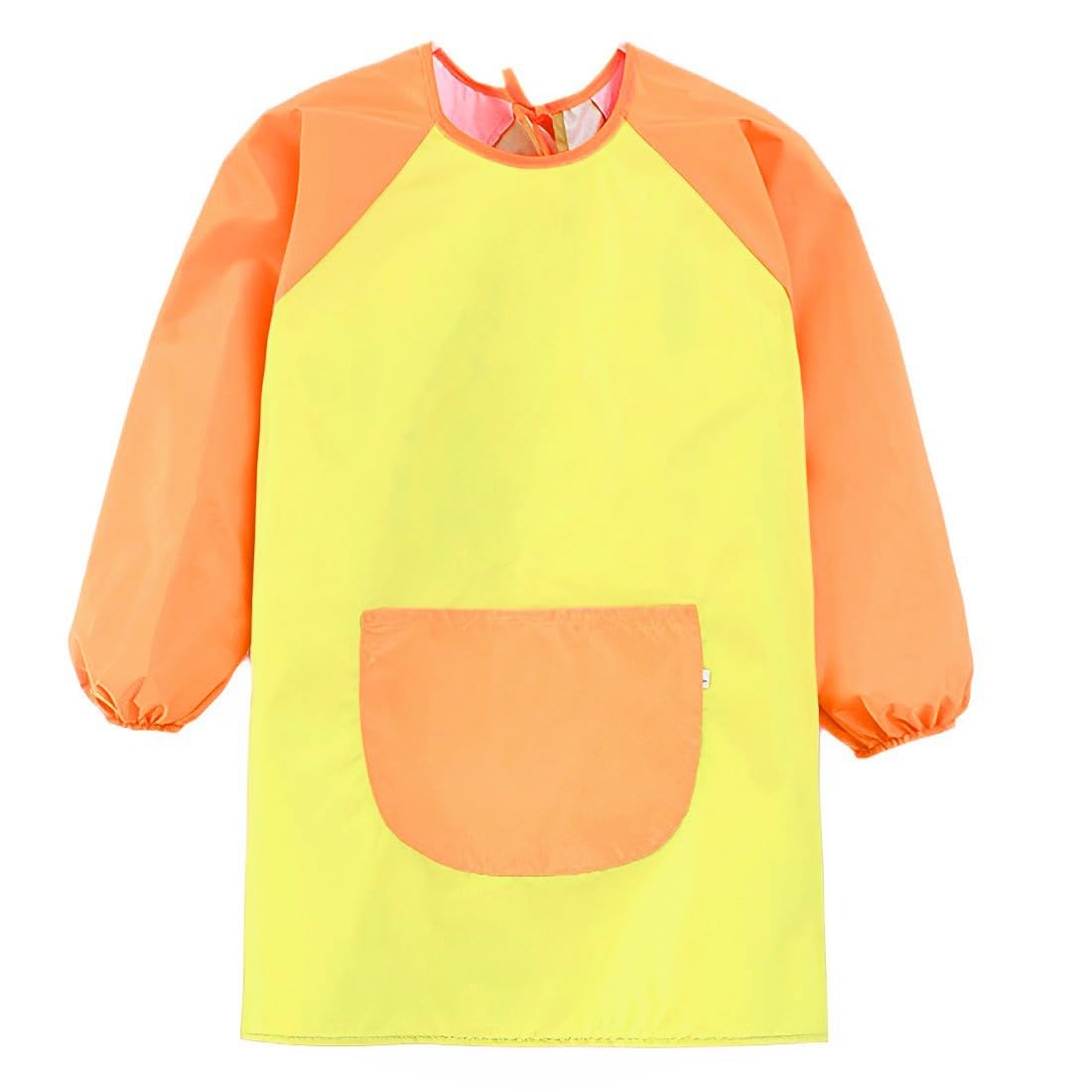 Tablier de Peinture Enfant Imperméable, Blouse Manches Longues, Pour 5-11 Ans Garçon et Fille, Jaune