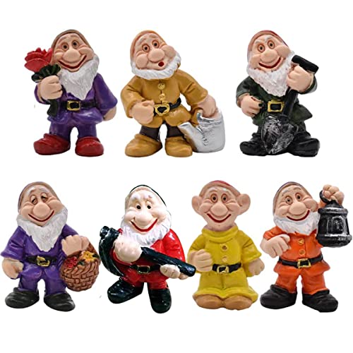 7 piezas de decoración de Navidad para jardín, estatua enana, miniestatua de bonsái, mini regalo...