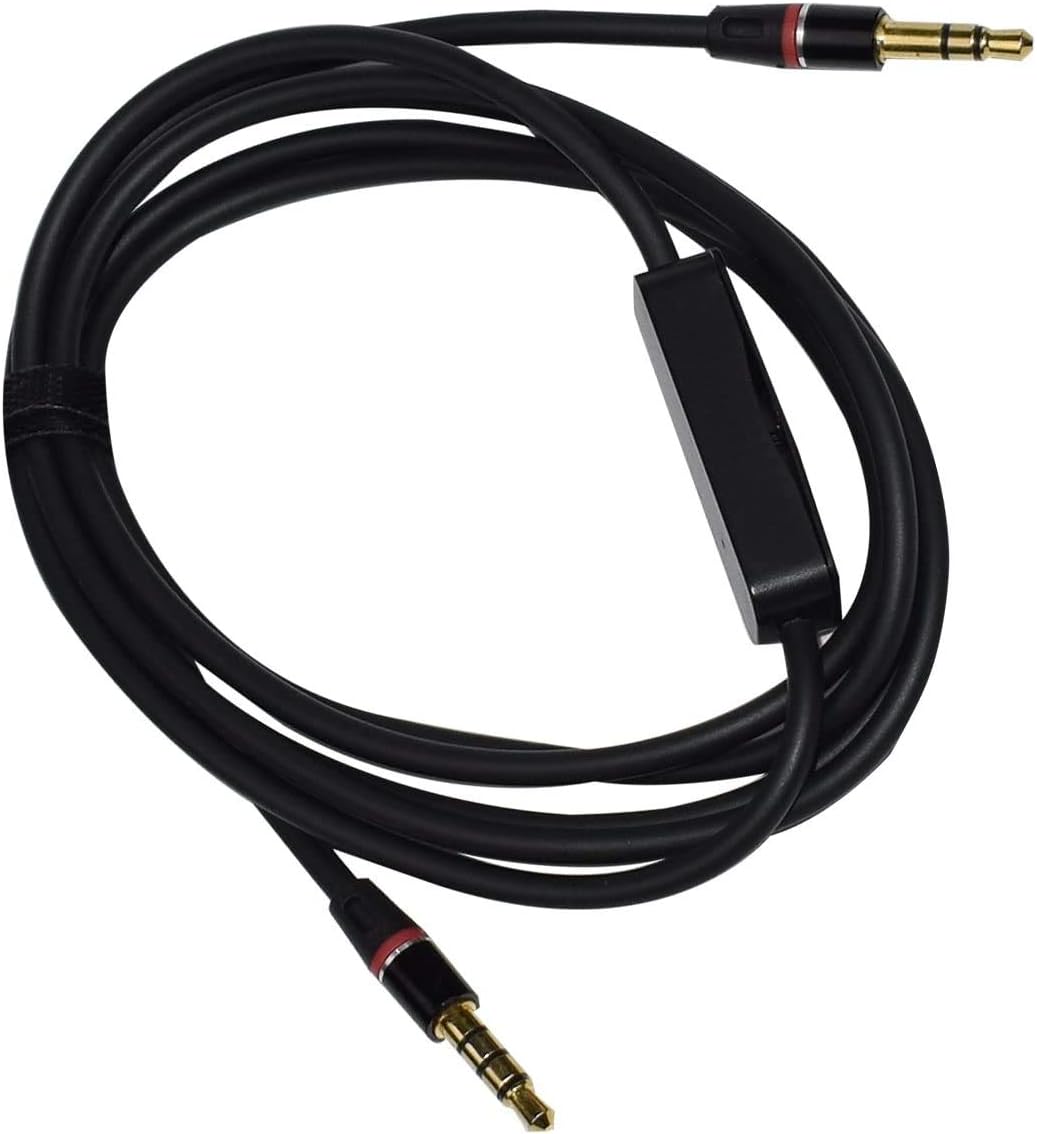 NiceTQ Replacement 3.5mm 1/8" Audio Lead AUX-in Cable Cord with MIC for Skullcandy Hesh 2.0 Bluetooth 4.0 Wireless Headphones with Mic