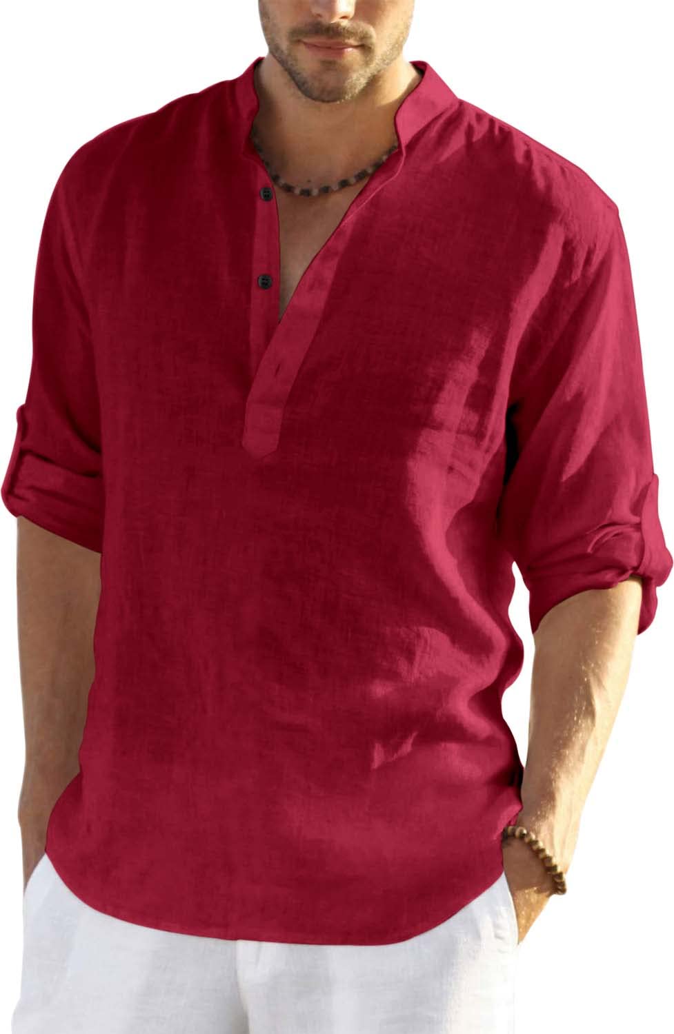 Men's Cotton Blend Casual Kurta Shirt, Regular fit Full Sleeve Short Straight Kurta Shirt for Men-image-23